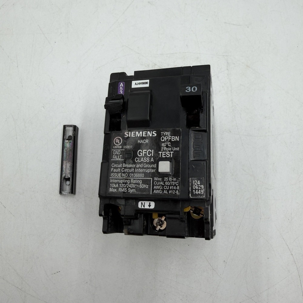 SIEMENS Q230GFN 2 Pole 30 AMP Type QPFBN GFCI Ground Fault Plug In Breaker